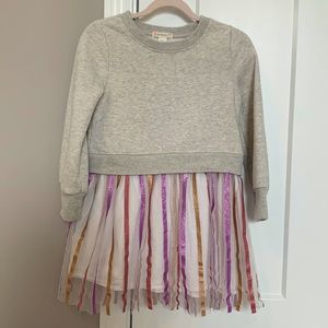 Jcrew Crewcuts toddler size 4 sweatshirt-dress with tulle skirt.
